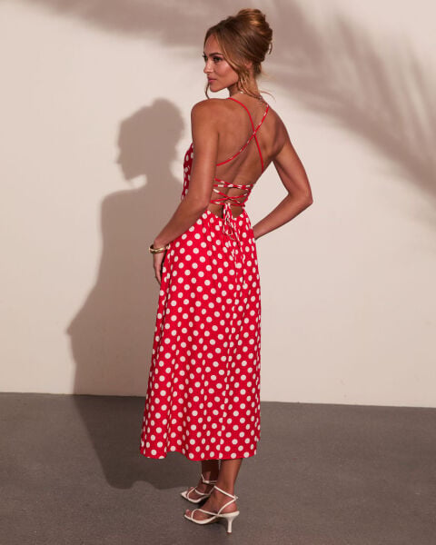 RED-WHITE-POLKADOT DRESS L - RED-WHITE-POLKADOT