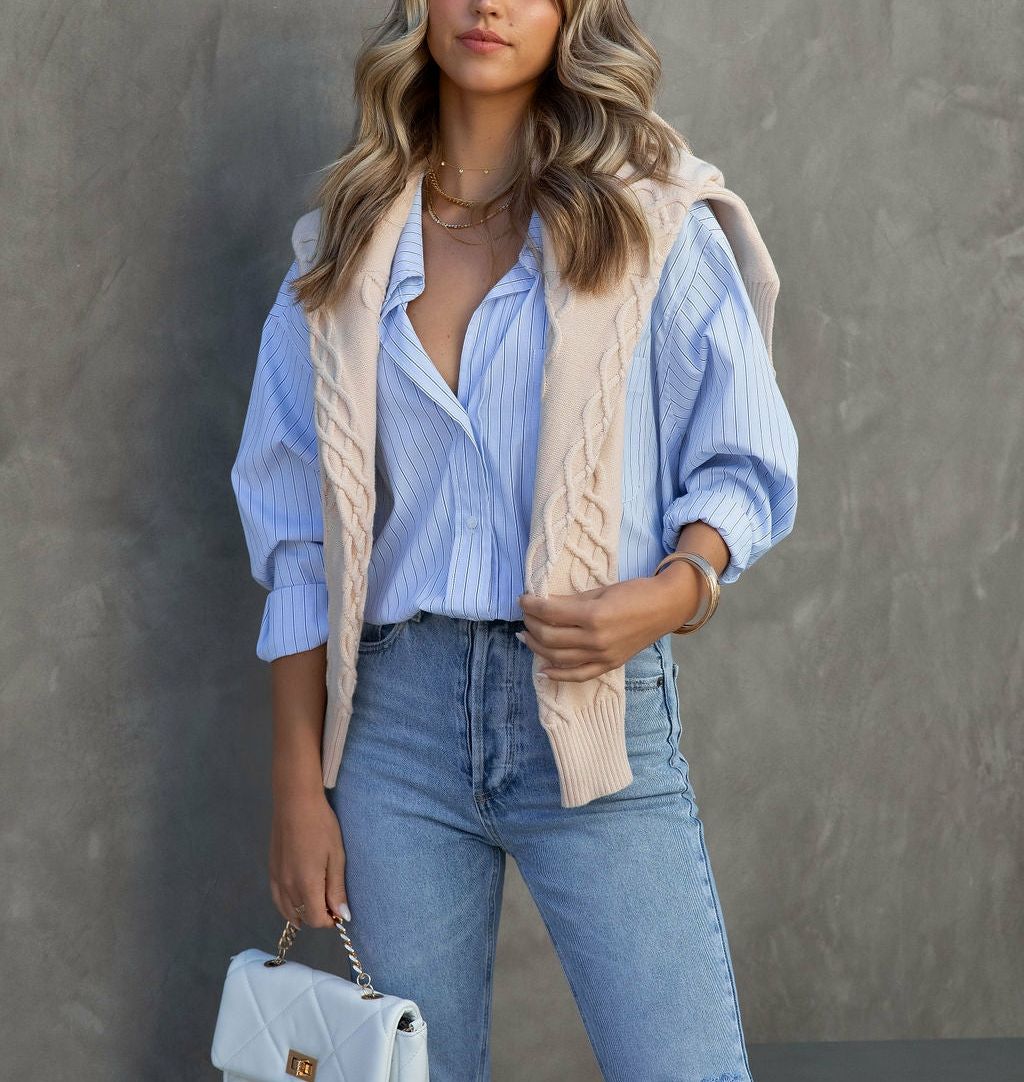 BLUE-STRIPED SHIRT