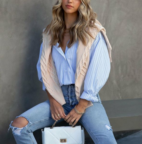 BLUE-STRIPED SHIRT