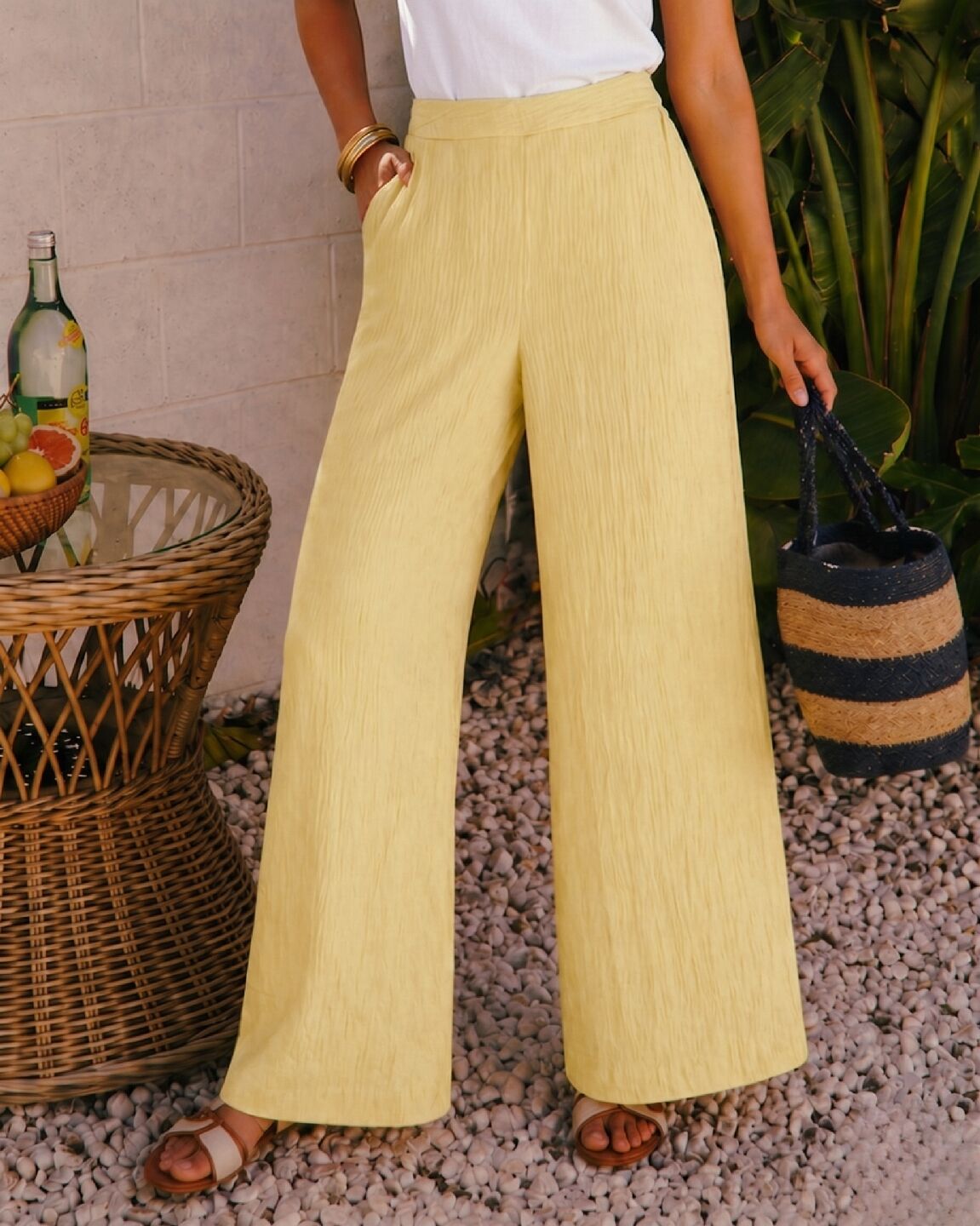 YELLOW PANTS S - YELLOW