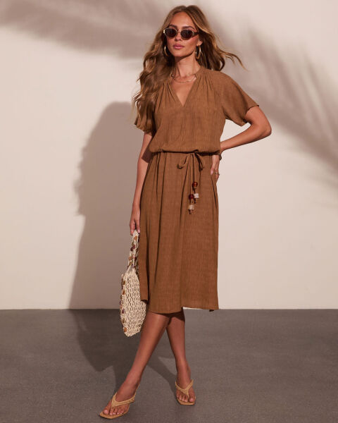 BROWN DRESS