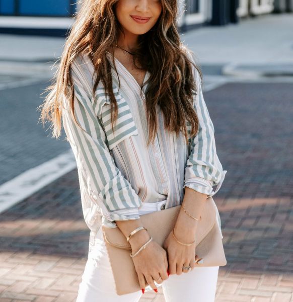 GREY-BEIGE-STRIPED SHIRT