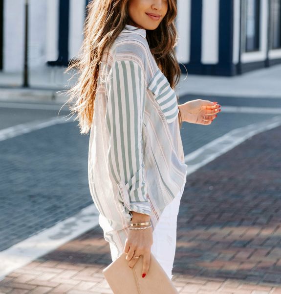 GREY-BEIGE-STRIPED SHIRT