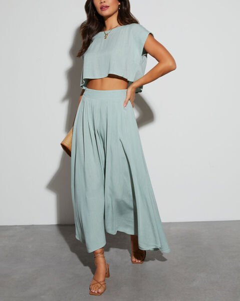 MINT BLOUSE AND SKIRT SET
