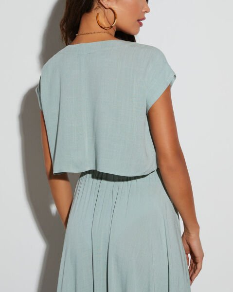 MINT BLOUSE AND SKIRT SET