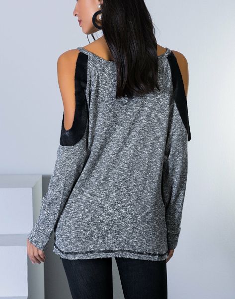 GREY-BLACK-BLOUSE
