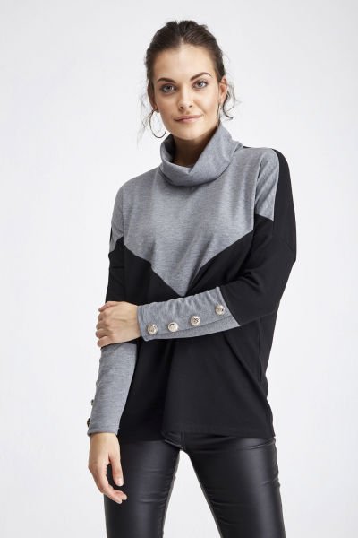 Grey-Black Sweat Gömlek