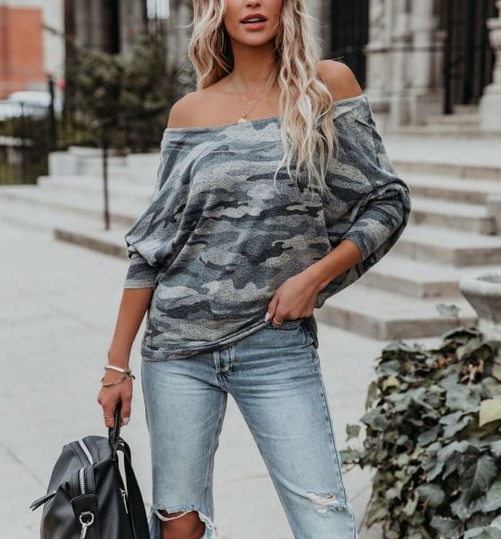 GREY-CAMOUFLAGE BLUZ