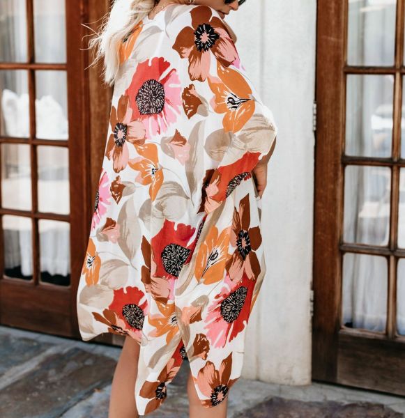 MULTICOLOR-FLORAL KİMONO