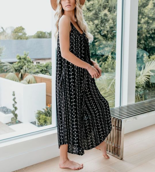 BLACK-ECRU-PRINTED TULUM