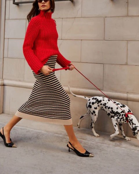 BEIGE-BLACK-STRIPED-SKIRT