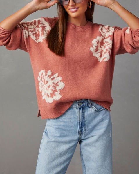 MERLOT-ECRU-FLORAL-SWEATERS