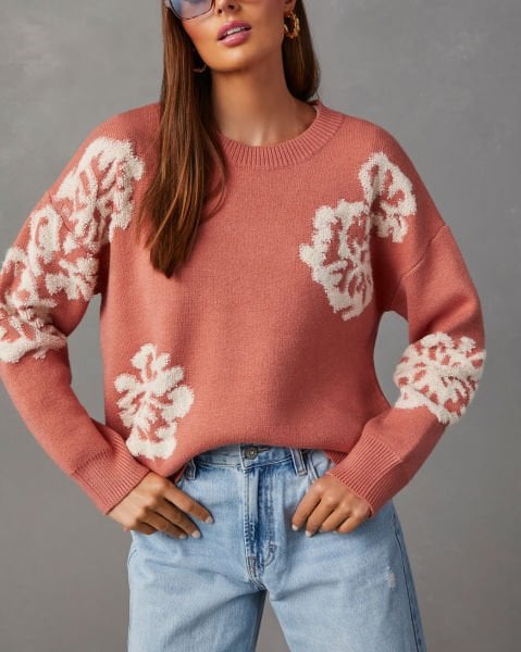 MERLOT-ECRU-FLORAL-SWEATERS