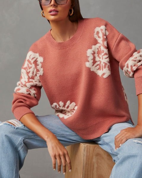 MERLOT-ECRU-FLORAL-SWEATERS