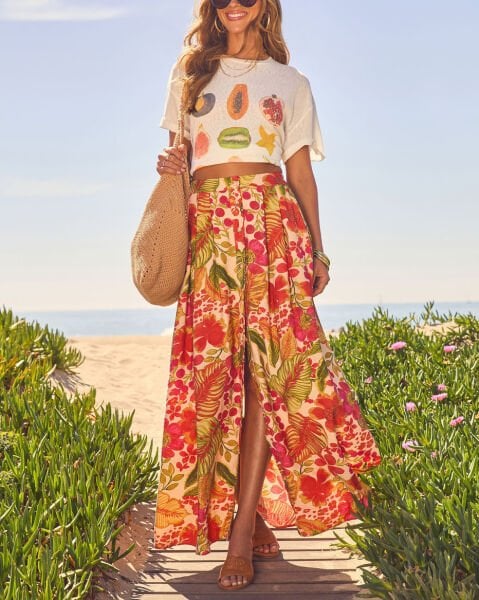 MULTICOLOR-FLORAL SKIRT