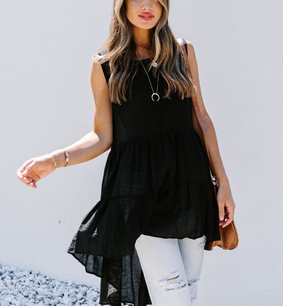 BLACK BLOUSE M - BLACK