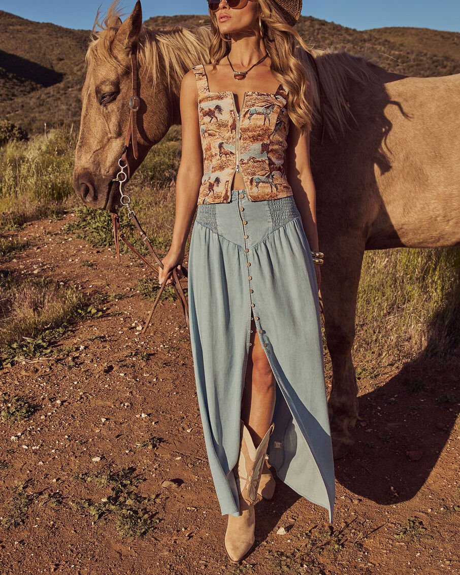 LIGHT-BLUE JEANS SKIRT
