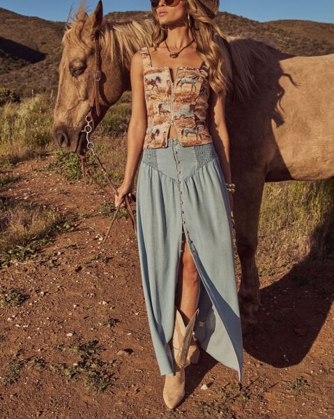 LIGHT-BLUE JEANS SKIRT
