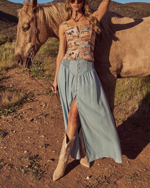 LIGHT-BLUE JEANS SKIRT