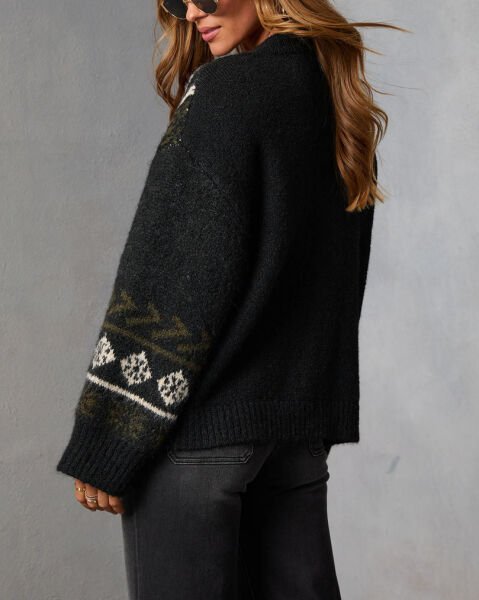 BLACK--ECRU CARDIGAN