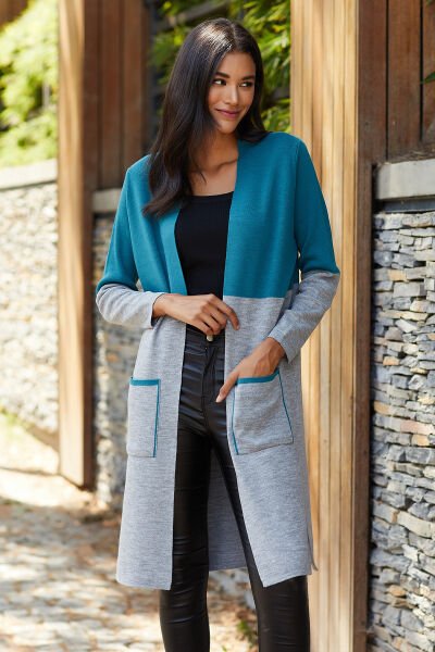 Teal-Grey Hırka