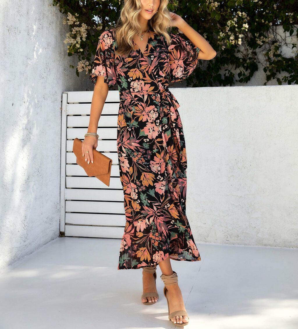 Dress Black-Floral Nd25242