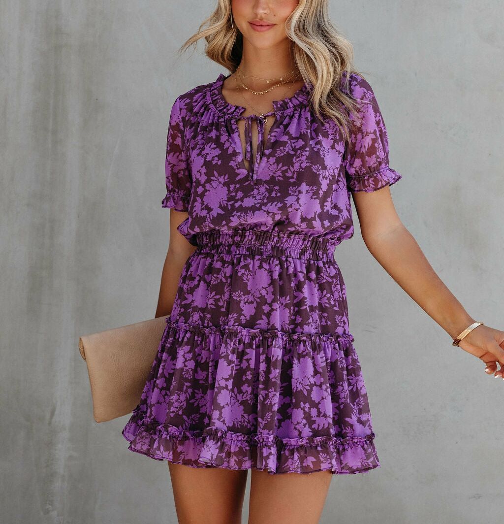 Dress Purple-Floral Nd25301