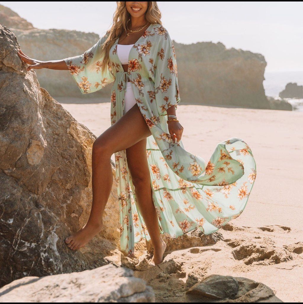 MINT-FLORAL KİMONO