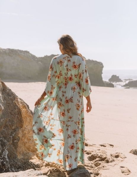 MINT-FLORAL KİMONO