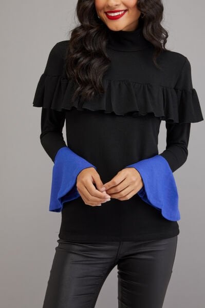 BLACK-BLUE BLOUSE