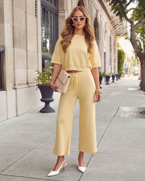 LIGHT-YELLOW PANTS M - LIGHT-YELLOW