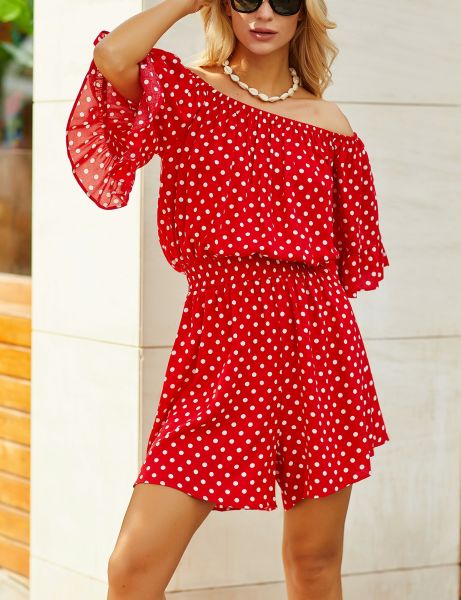 RED-POLKA-DOT ROMPER