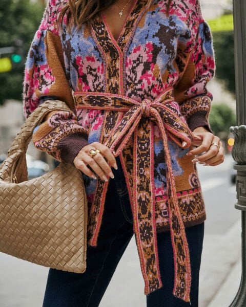 MULTICOLOR-FLORAL CARDIGAN