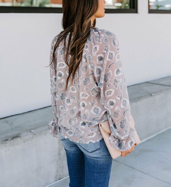 GREY-FLORAL BLOUSE