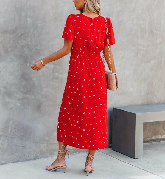 Kleid Koralle-Blumen Nd25351