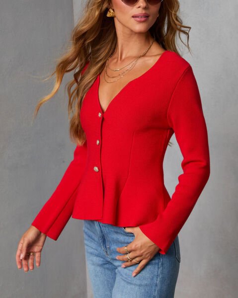 RED CARDIGAN
