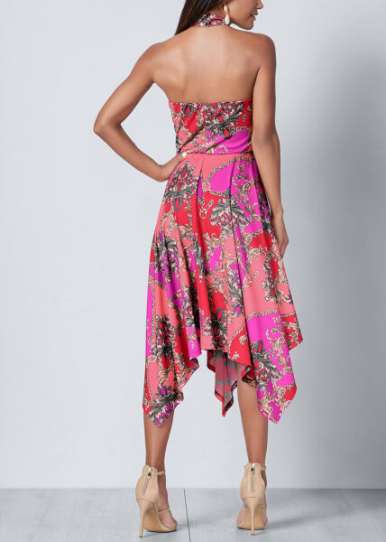 FUSCHIA-FLORAL DRESS M - FUSCHIA-FLORAL