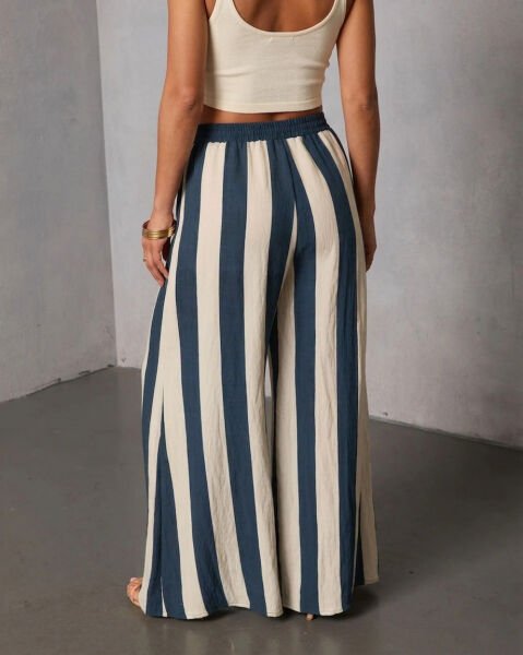 NAVY-CREAM-STRIPED PANTS