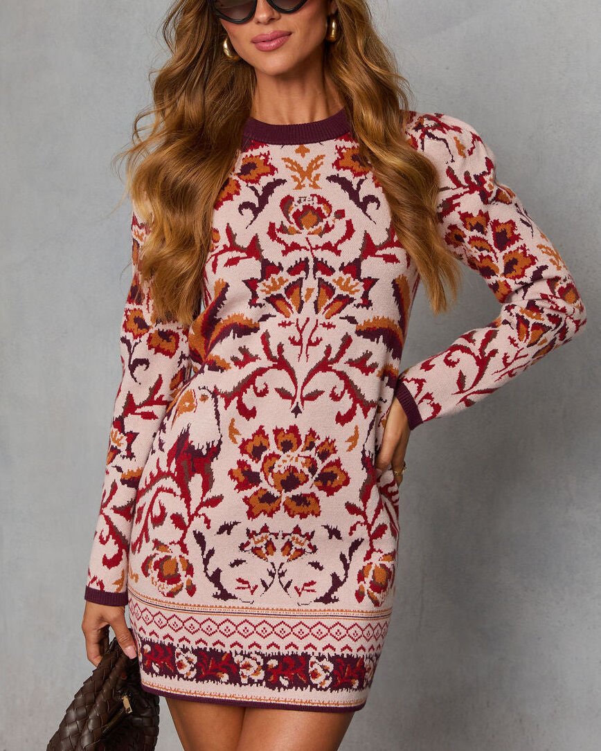 PINK-RED-FLORAL DRESS