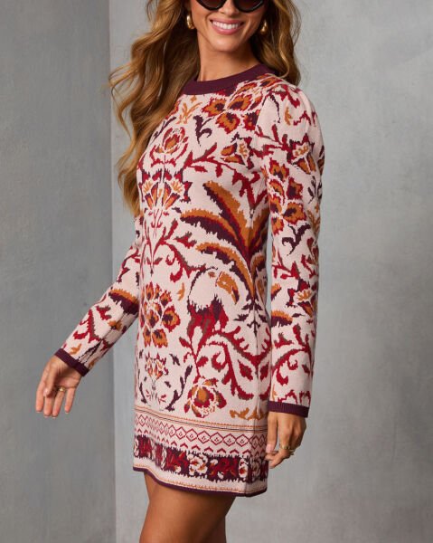 PINK-RED-FLORAL DRESS