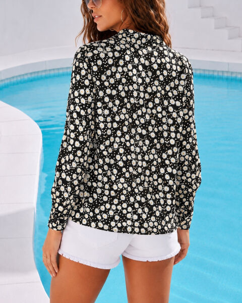 BLACK-DAISY-PRINTED SHIRT