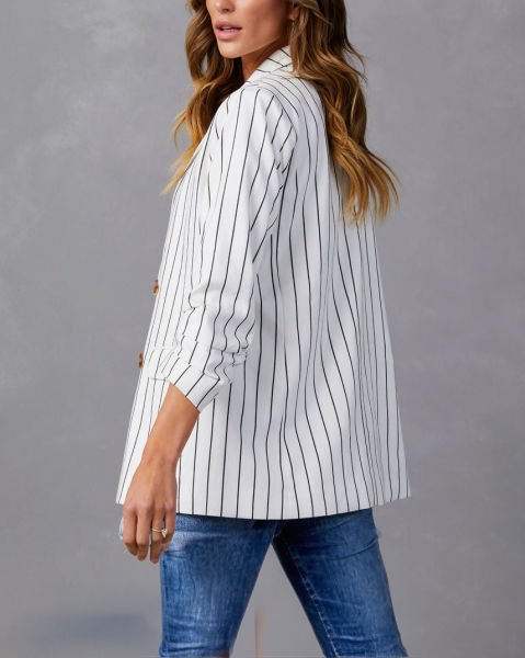 WHITE-GREY-BLAZER JACKET