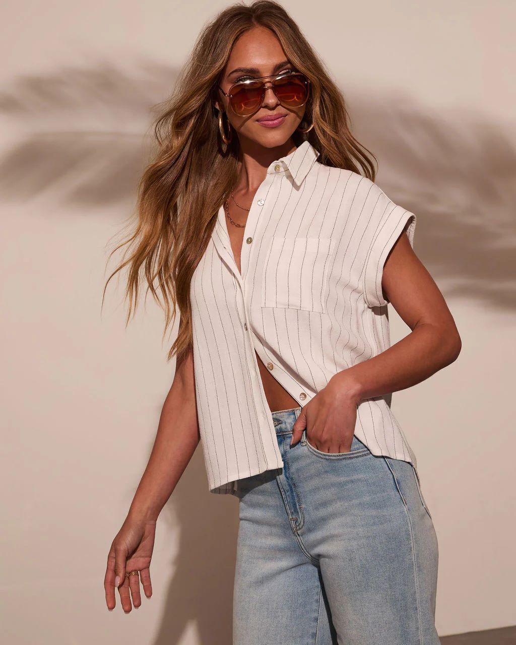 WHITE-STRIPED SHIRT