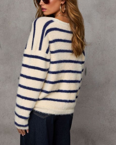 ECRU-NAVY-STRIPED-CARDIGANS