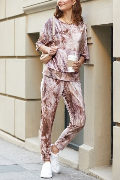 BROWN-BATIK-TOPPANTSSET