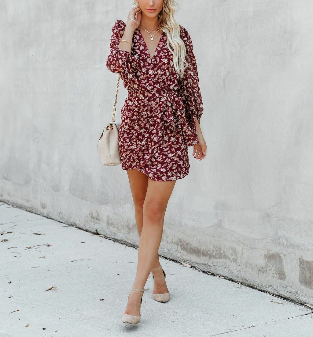 BURGUNDY-FLORAL-DRESS