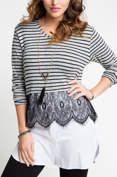 GREY-WHITE-BLOUSE