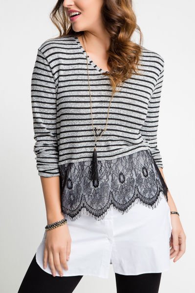 GREY-WHITE-BLOUSE