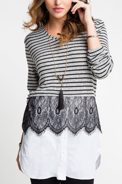 GREY-WHITE-BLOUSE