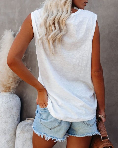 WHITE VEST TOP